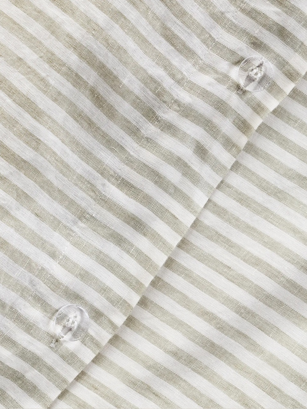 NWOT Quince European Linen Duvet Cover Only, Full/Queen, Willowleaf/White Stripe - Picture 2 of 10